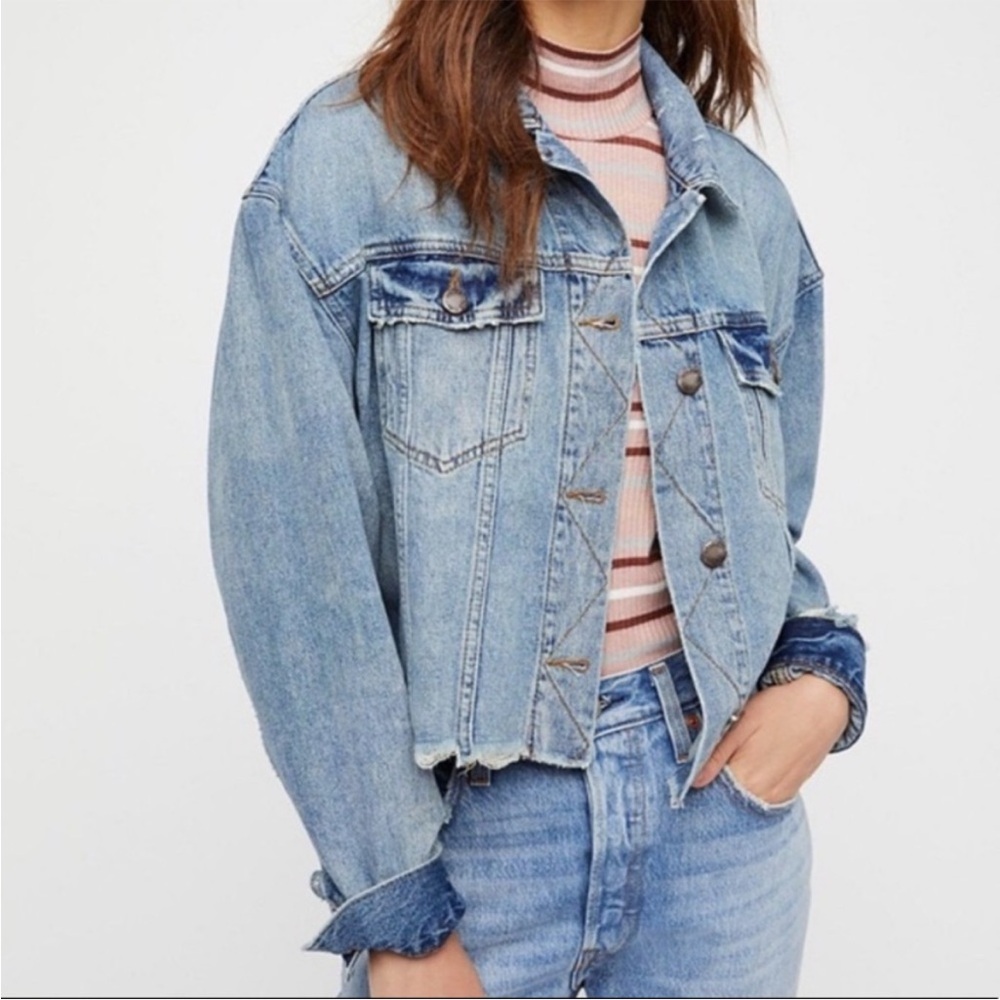 We The Free Light Blue Denim Jacket